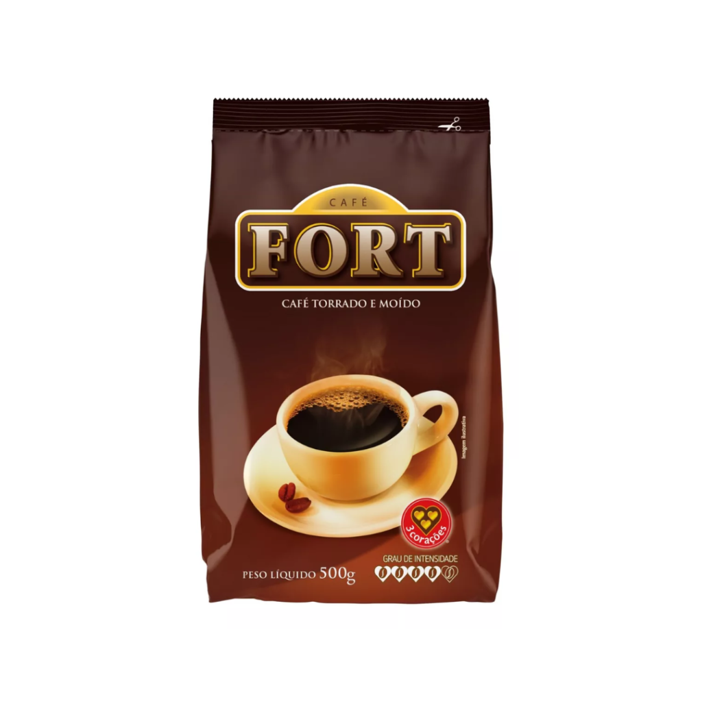 Café Torrado E Moído Fort Pacote 500g 3 Corações