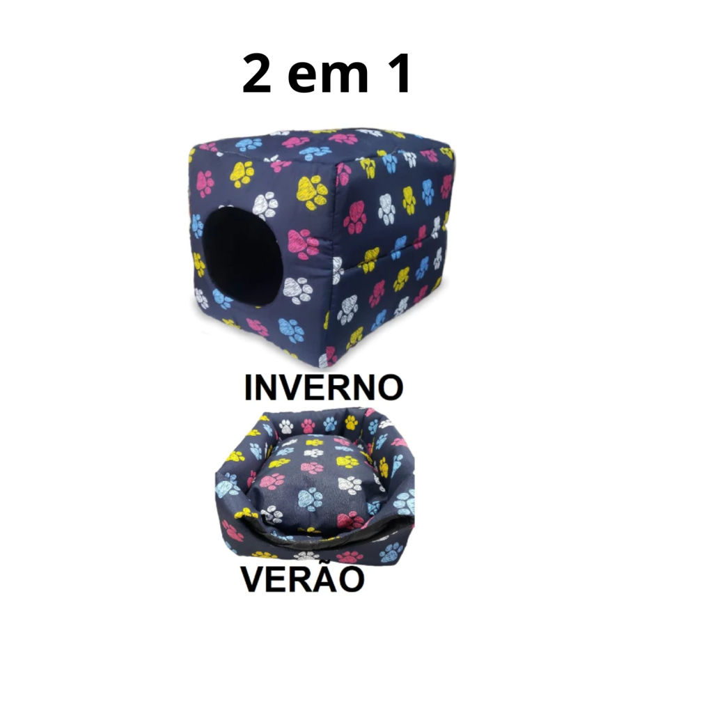 Caminha Pet Toca Iglu 2EM1 Caminha Para Cães e Gatos Com Almofada