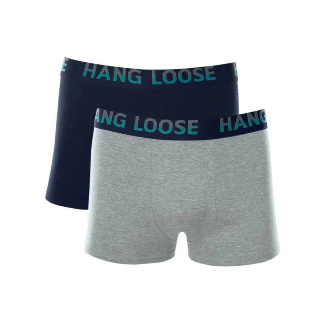 Kit 2 Cuecas Boxer Cotton Hang Loose Azul Marinho