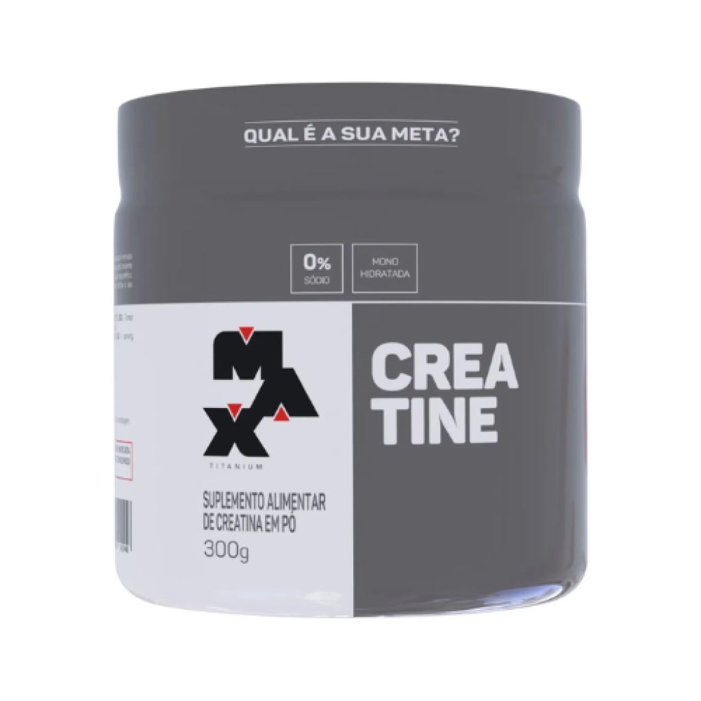 Creatina Monohidratada Pura Max Titanium 300g Sem Sabor Suplemento para Desempenho Físico