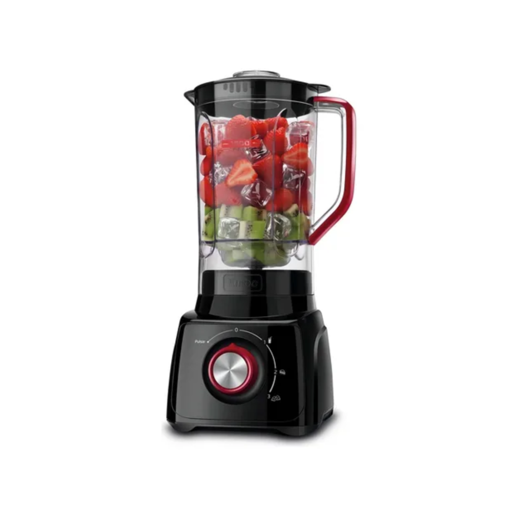 Liquidificador Maxis L-MX-01 2.2 L preto e vermelho com jarra de san