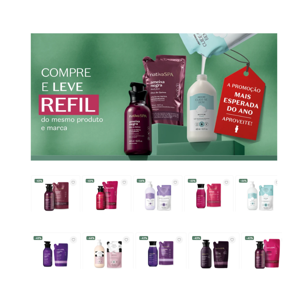 Promoção Loção Corporal 400ml + Refil 350ml -  refil 100% Grátis
