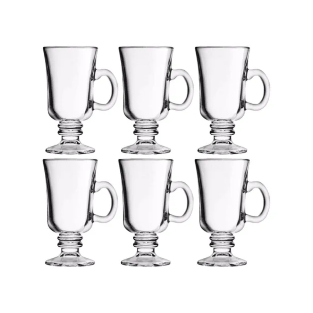 Jogo Canecas Café Chá Capuccino 6 Unidades Real Vidro 120ml