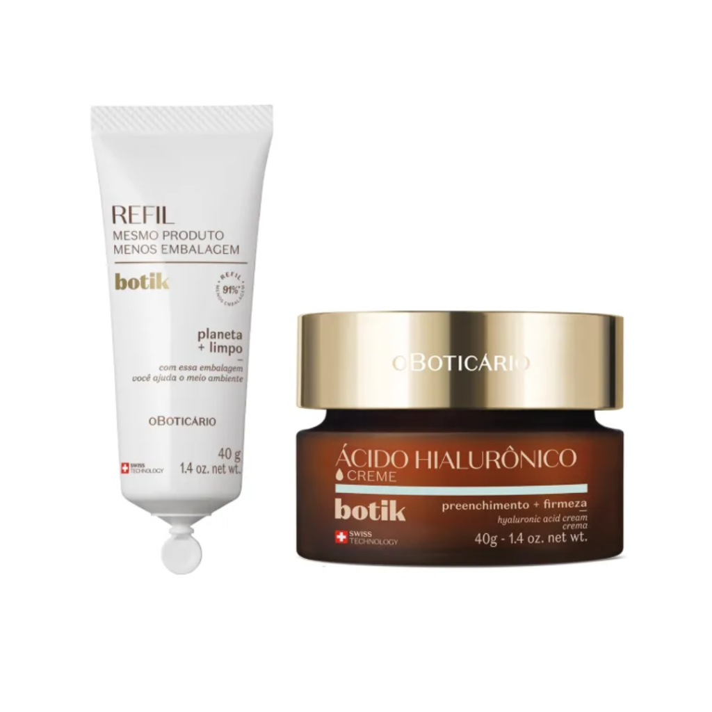 Combo Botik Ácido Hialurônico: Creme Facial Firmador 40g + Refil 40g