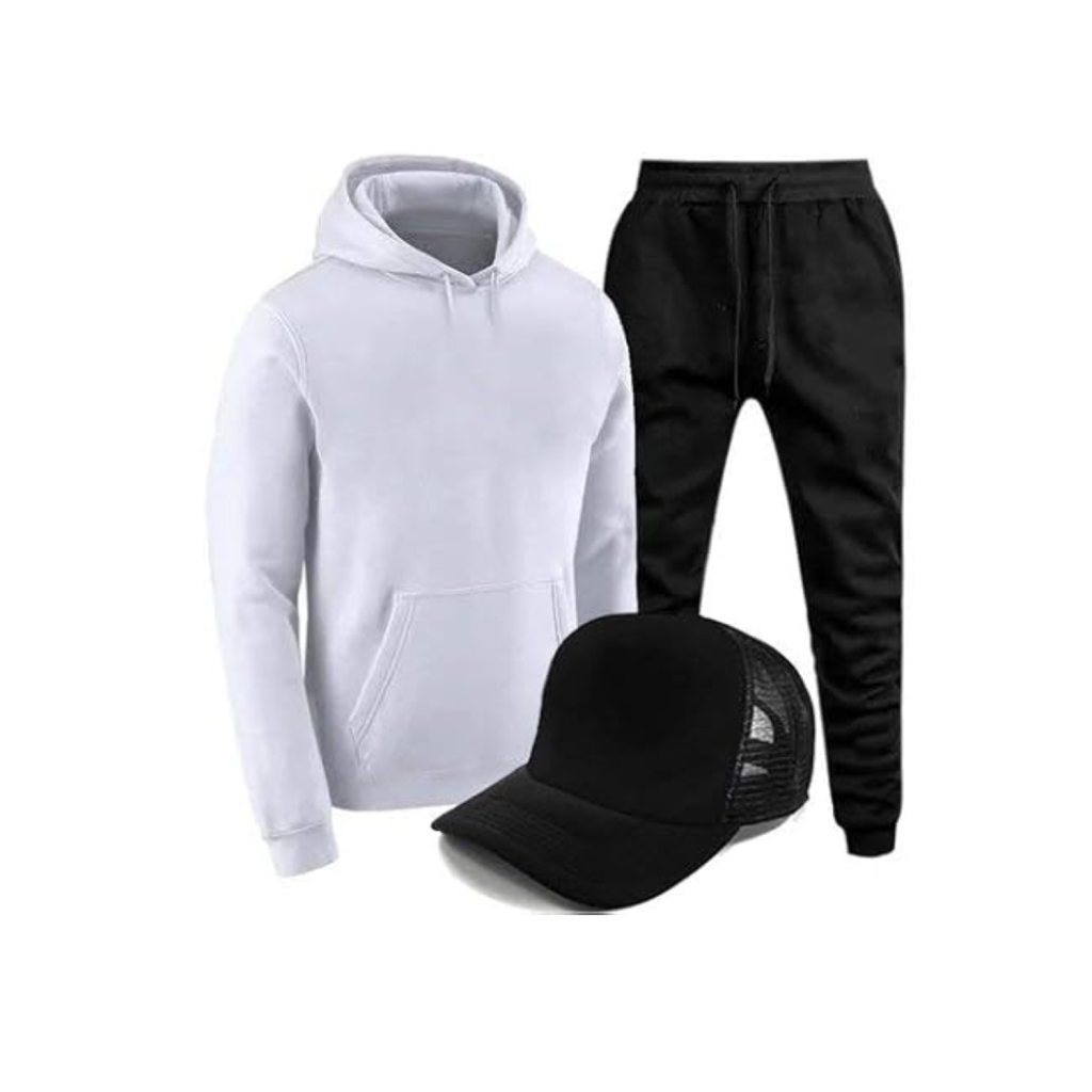 Conjunto Moletom Masculino Canguru e Calça Moletom Jogger + Boné