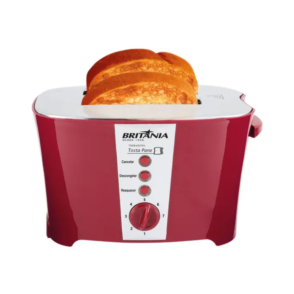 Torradeira Britânia Tosta Pane 800W Vermelha