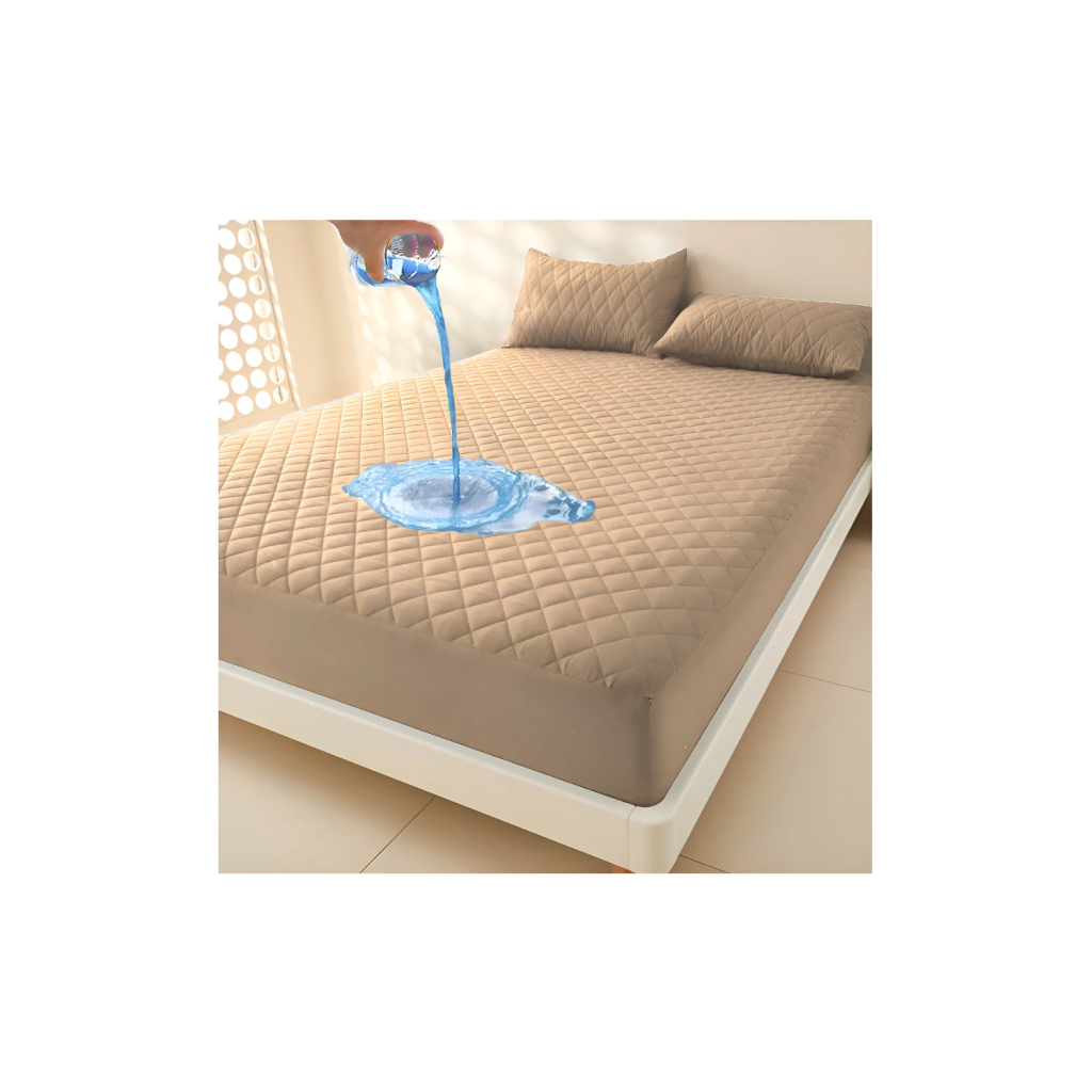 Protetor De Colchão Casal Impermeável Capa Protetora Antiácaros Matelada Cor Bege Casa Laura Enxovais