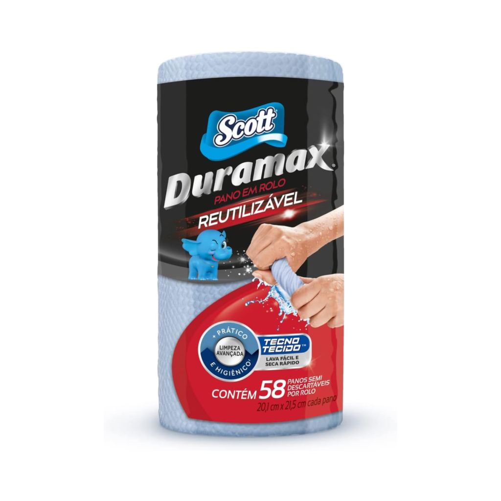 Scott Duramax Pano Reutilizável em Rolo, Azul, 58 Folhas