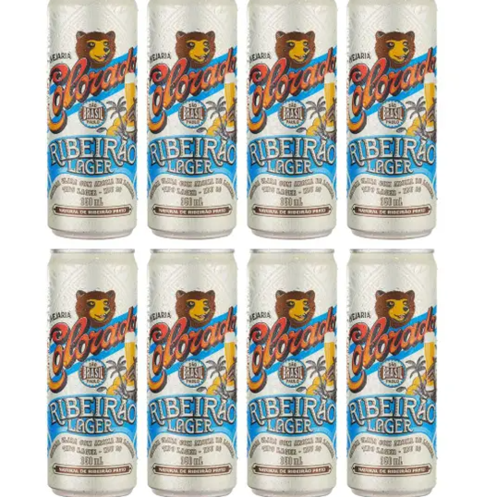 Cerveja Colorado Ribeirão Lager Lata 350ml - 8 Unidades