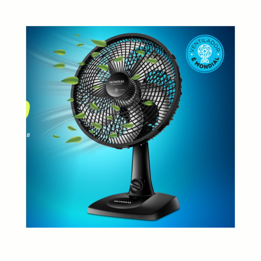 Ventilador de Mesa 30cm Super Power, Mondial, Preto, 60W, 220V - VSP-30-B