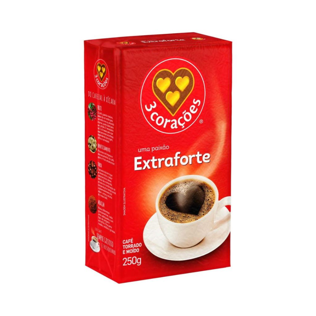 3 Corações Café Torrado E Moído Extra Forte À Vácuo 250G