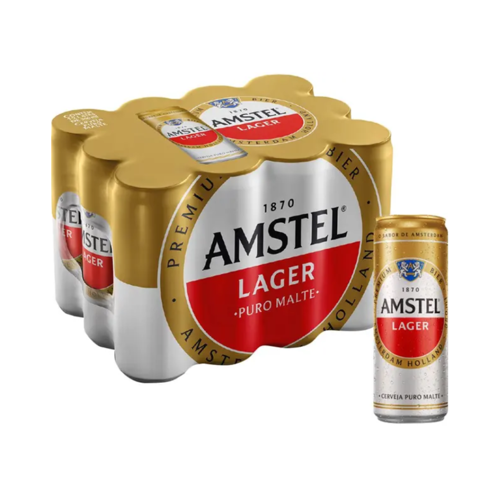 Cerveja Lager Premium Puro Malte Amstel 350ml - Caixa com 12 Unidades