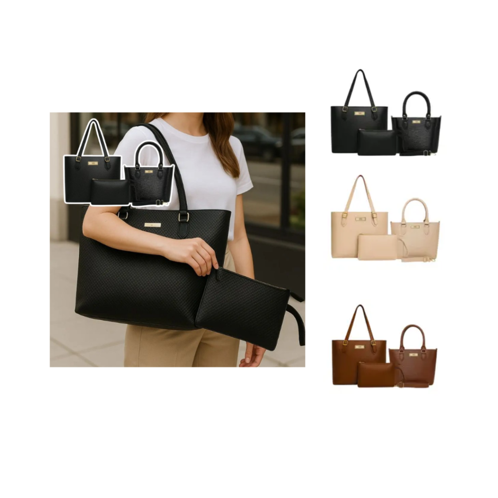 Kit Bolsas Grande + Bau + Carteira Feminina Willibags .