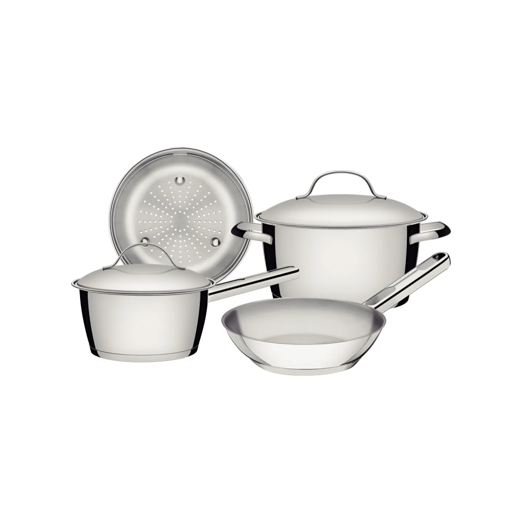 Jogo De Panelas Inox Fundo Triplo Allegra 4 Peças Tramontina