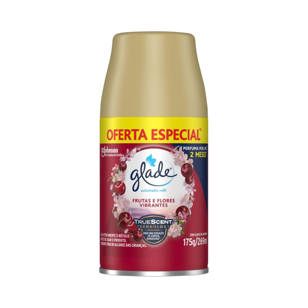 Glade Aromatizador de Ambiente Automático, Glade Refil, Odorizador de Ambiente, Frutas e Flores Vibrantes, 269ml
