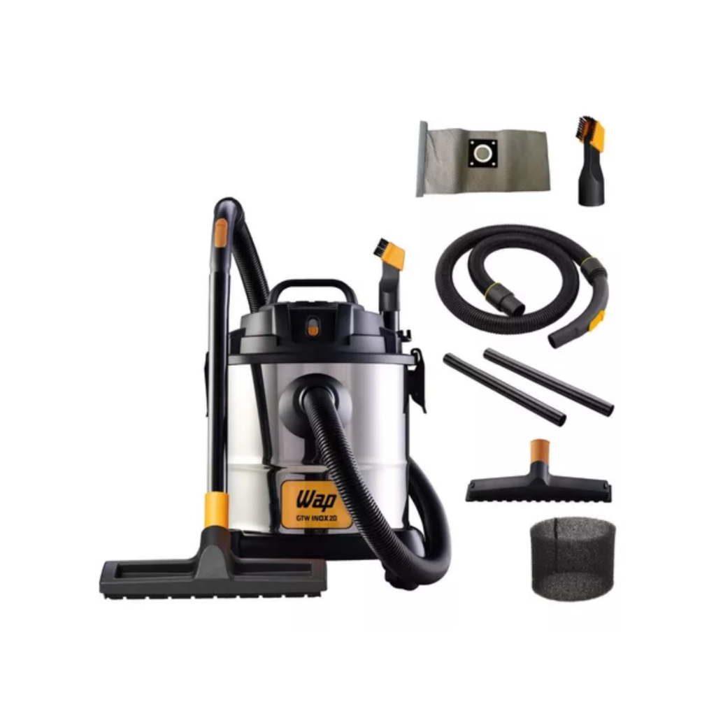 Aspirador Pó e Água WAP GTW Inox 20 com Soprador 1600W 160Mbar 20 Litros