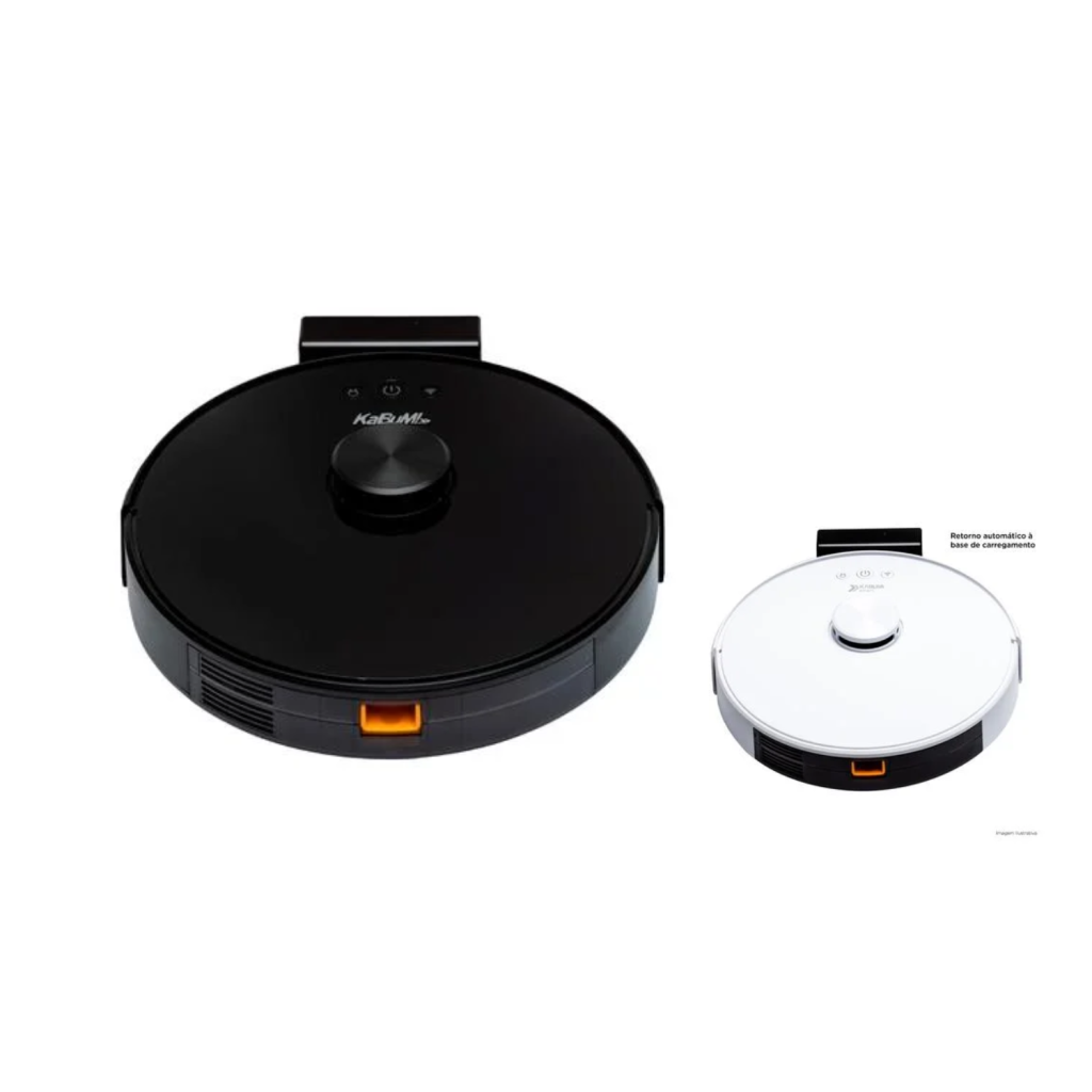 Robô Aspirador KaBuM! Smart 700, Passa Pano, Laser 3D, 140min, Controle via App – Preto