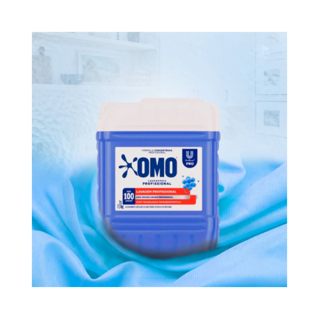 Lava Roupas Líquido Omo Lavanderia Pro Galão 7 Litros Alta Performance Rende 500kg