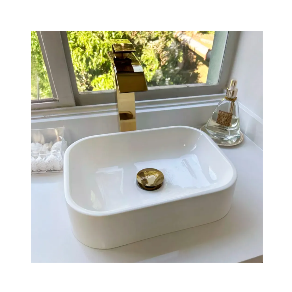 Cuba Pia De Apoio Retangular 36x27cm Para Banheiro Lavabo Lótus Beltempo