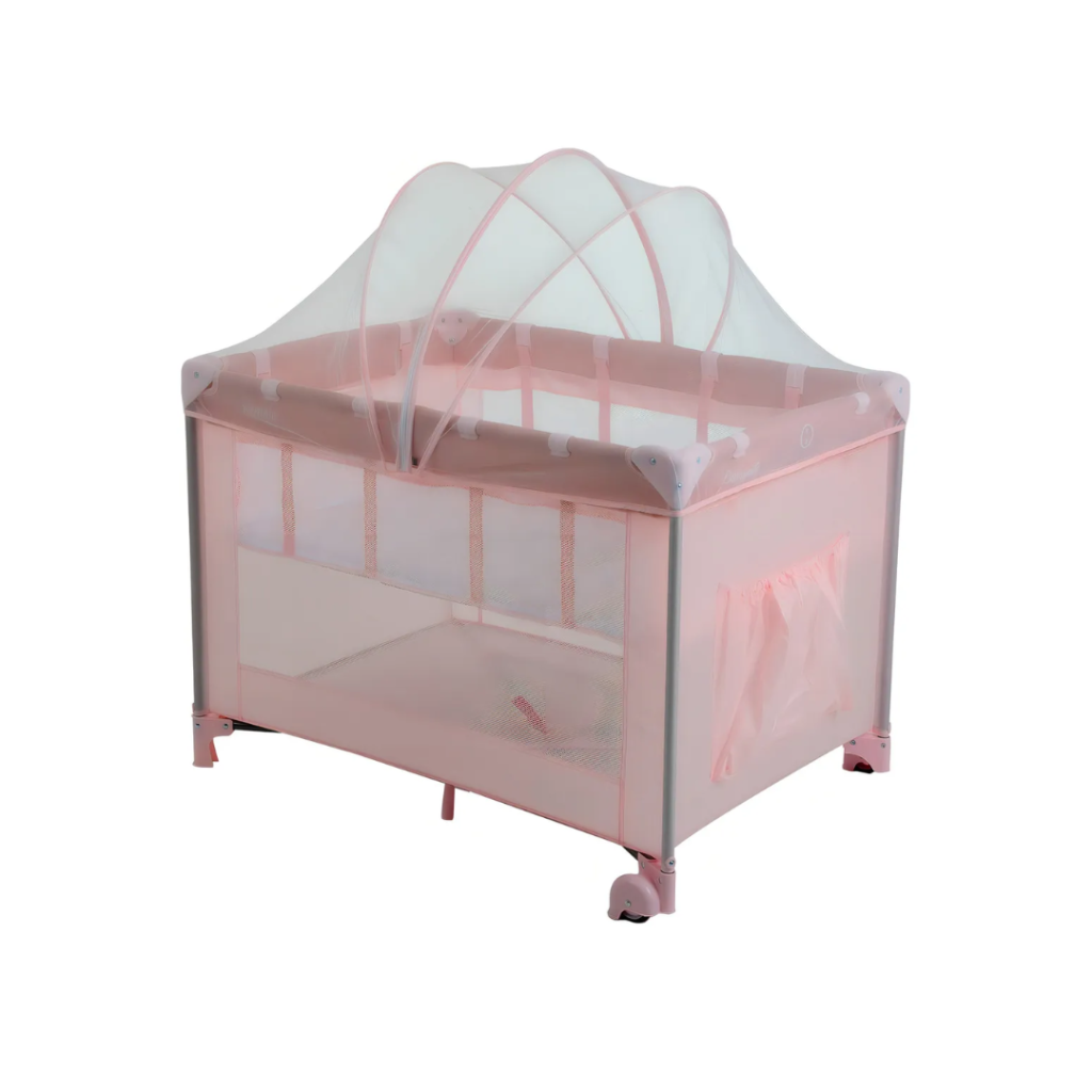 Berço Desmontável Portátil Serenata Pink Burigotto Até 15 Kg Desenho do tecido Liso