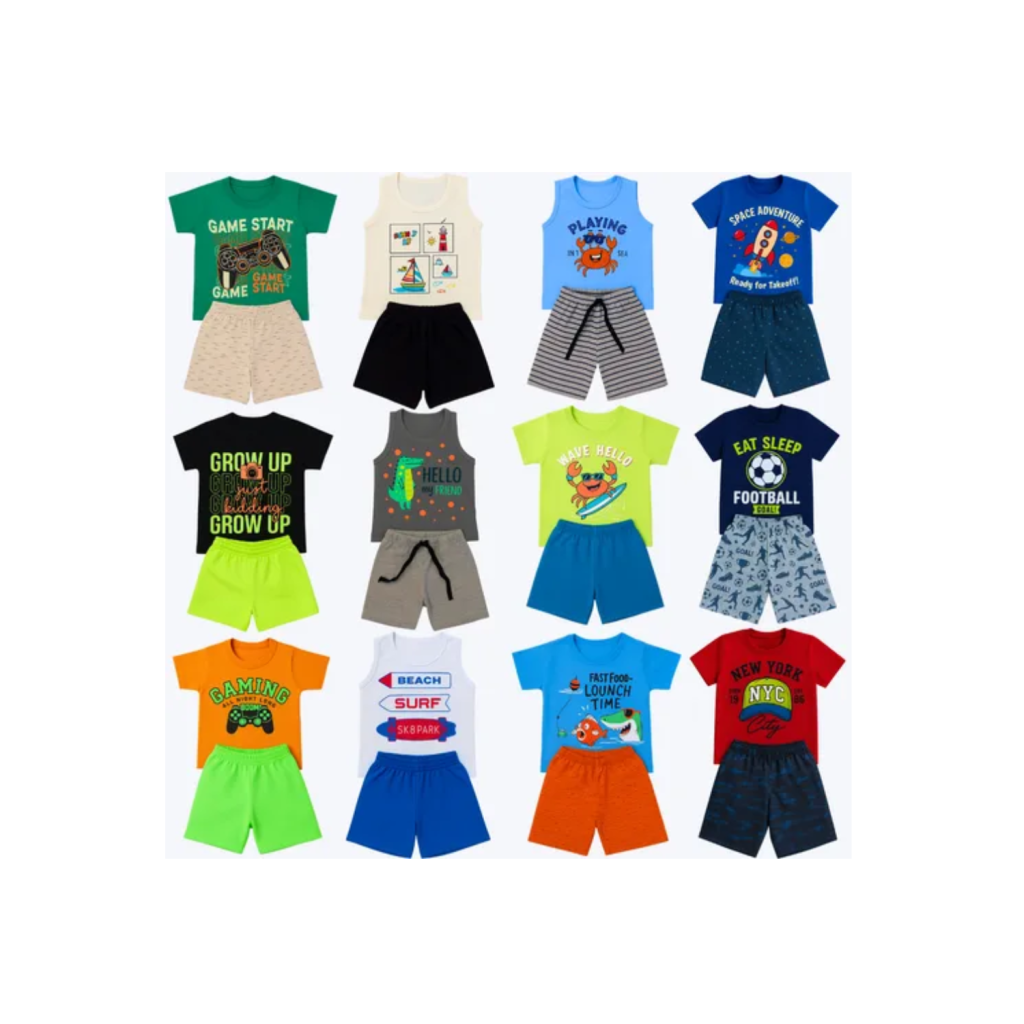 Kit 10 Peças De Roupa Conjunto Infantil Menino Dia A Dia