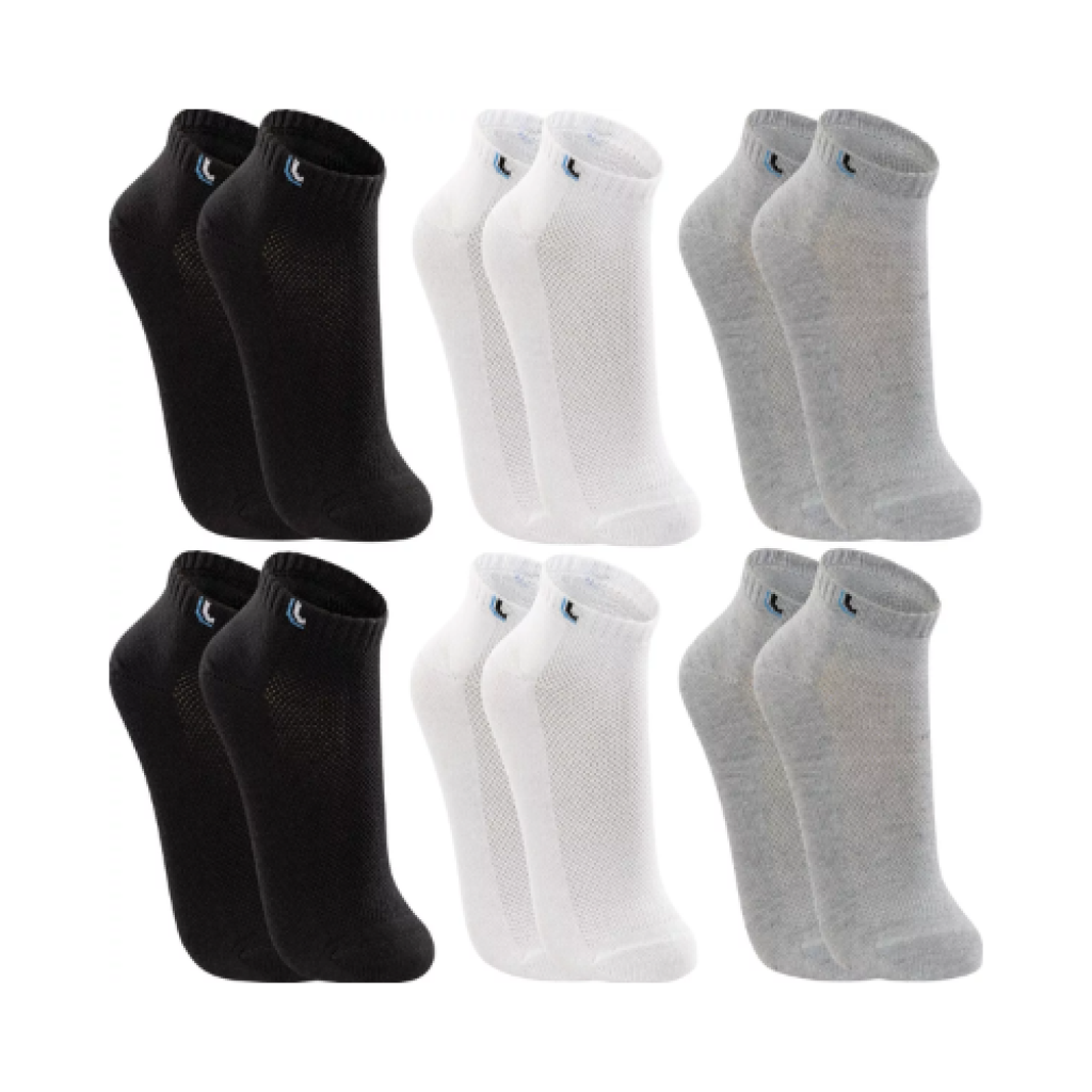 Kit 6 Pares de Meias Lupo Masculina Cano Curto Algodão, Tamanho Adulto, Variadas Cores