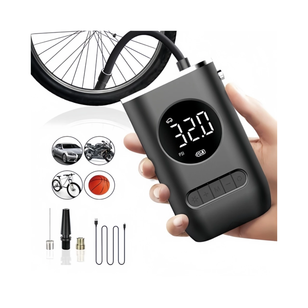 Carro Pneu Inflator Bomba De Ar Elétrica Mini Portátil Sem Fio Compressor Para Motocicleta Bicicleta