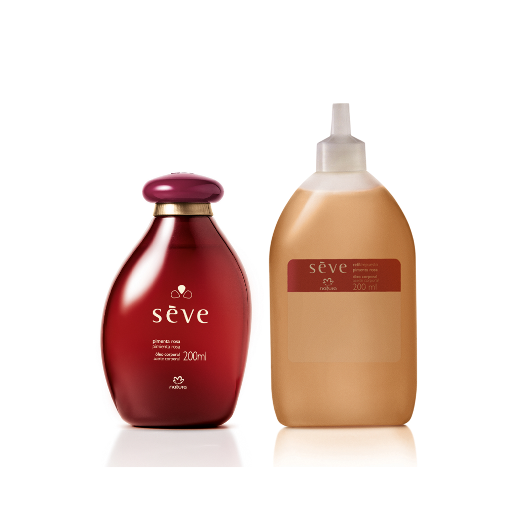 Kit Óleo Desodorante Corporal Natura Sève Pimenta Rosa com Refil 2x200ml