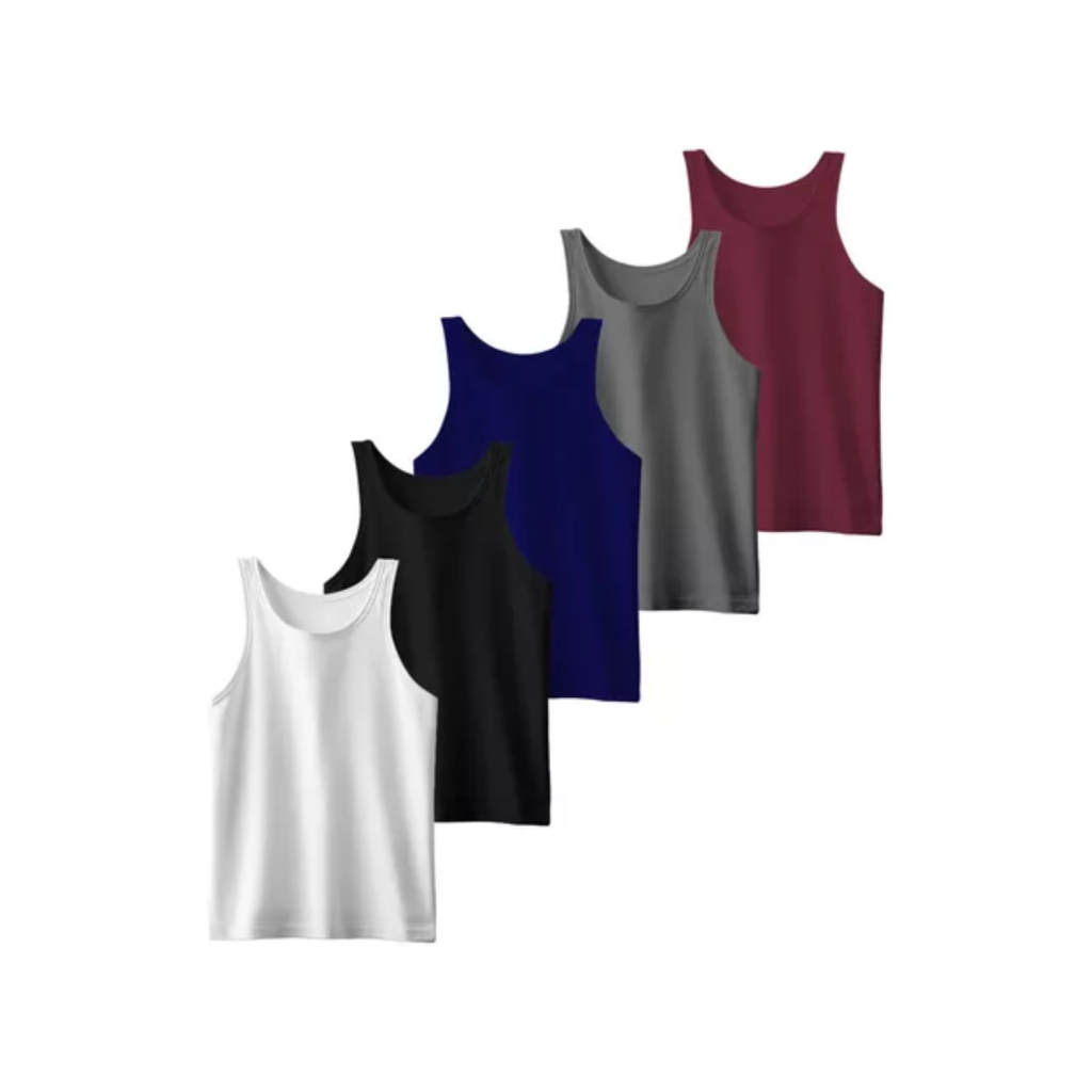 Kit 5 Camisetas Regata Masculina Dry Fit Básica Academia – Leve e Confortável