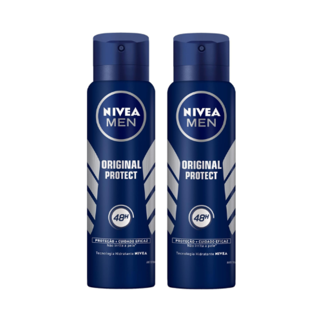 NIVEA Desodorante Aerosol Antitranspirante Men Original Protect 48h 150ml - Kit com 2 unidades