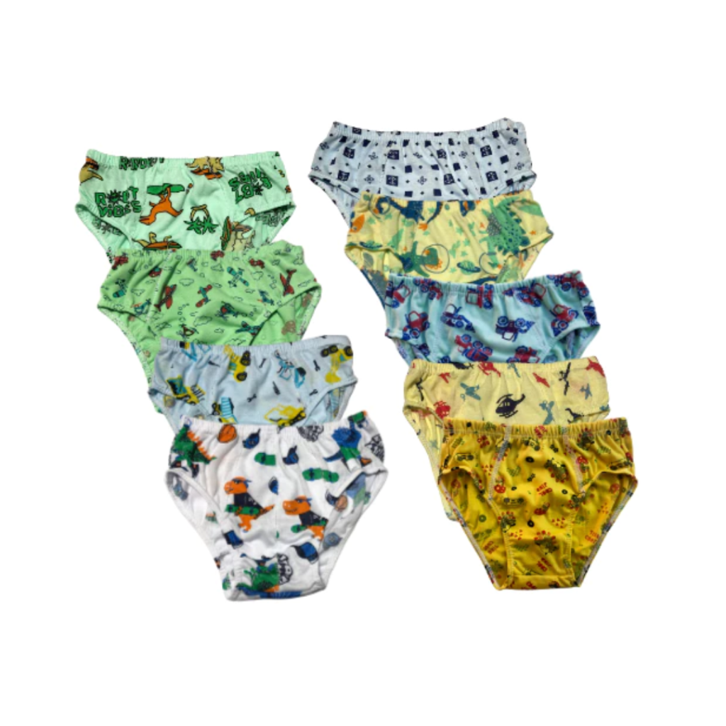 Cueca infantil menino slip com forro - Kit com 10