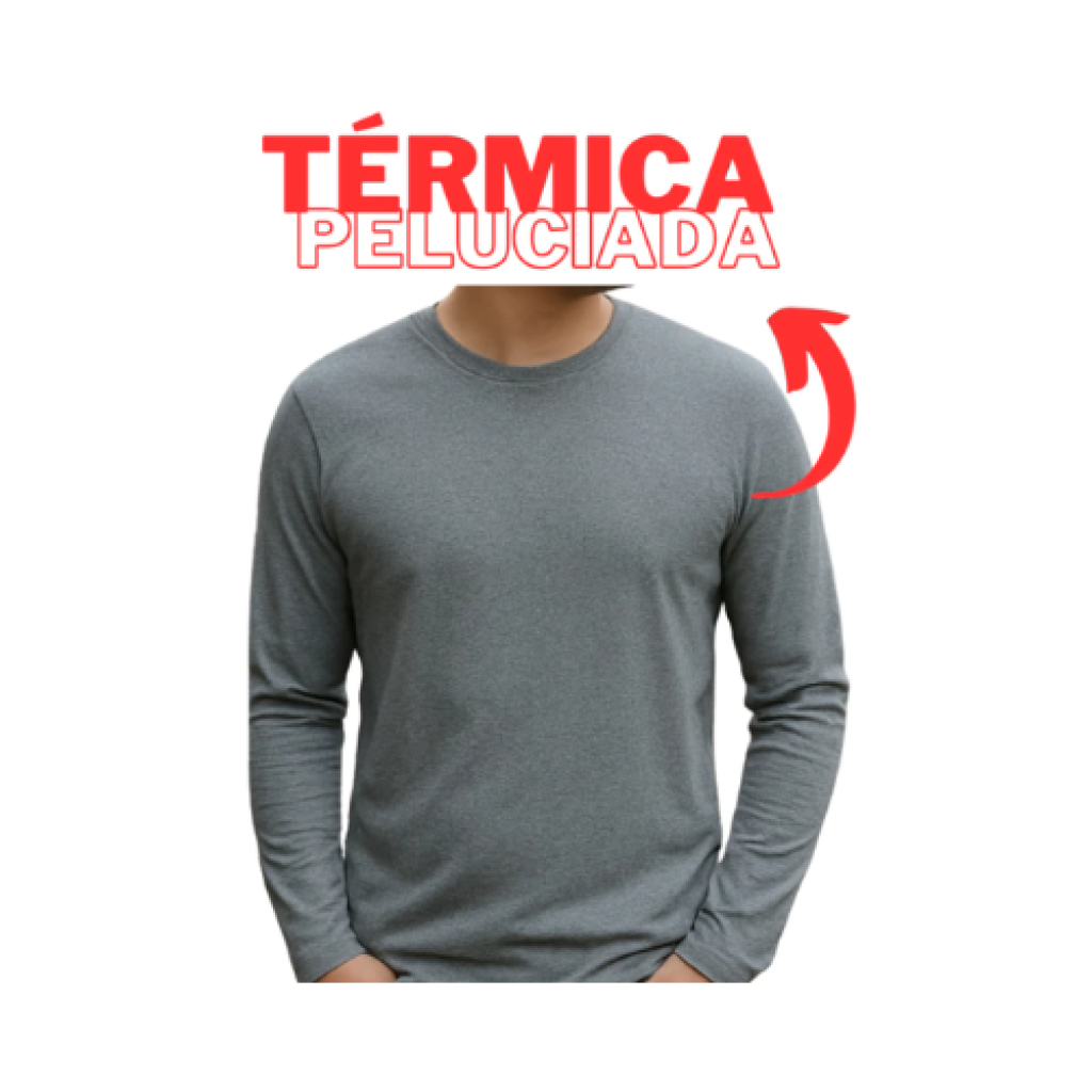 Blusa Segunda Pele Térmica Masculina Manga Longa Forrada Inverno Poliéster P-GG
