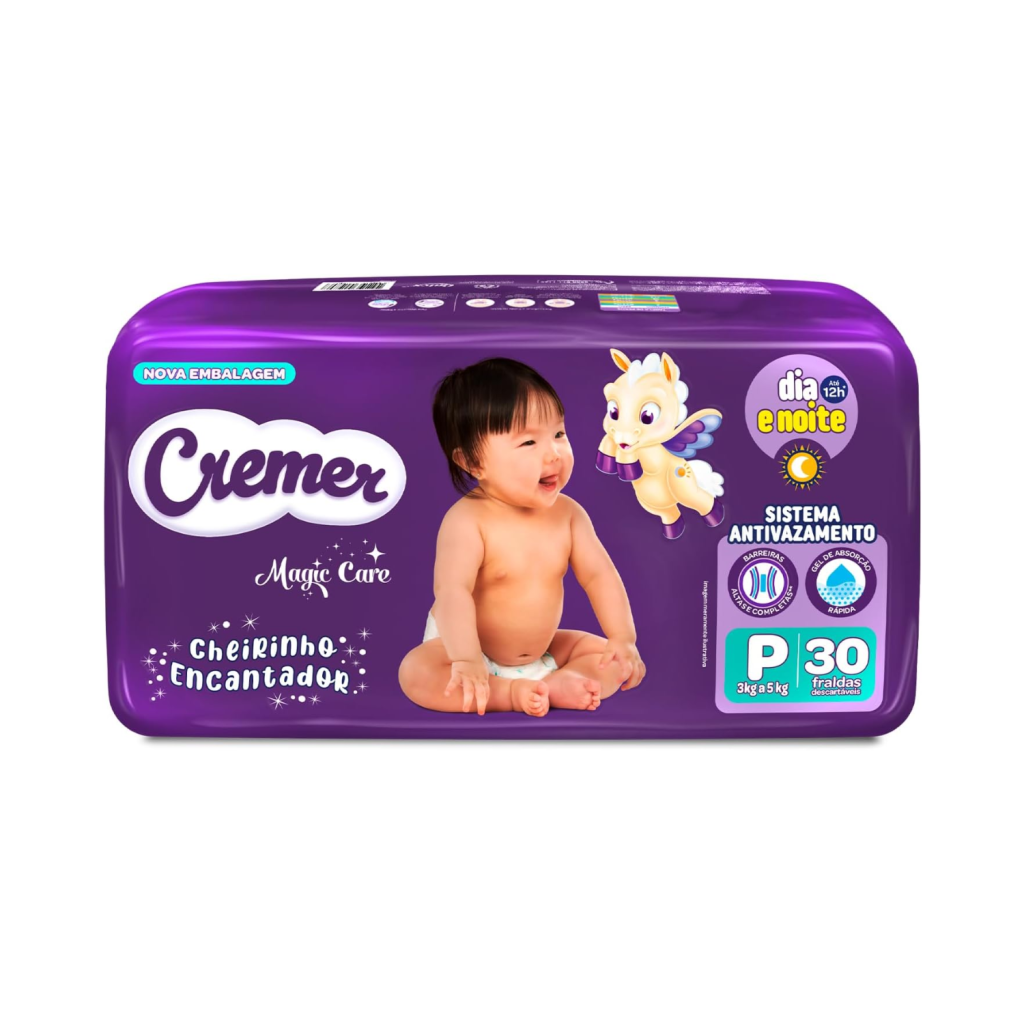 Fralda Cremer Jumbo P 30 Unidades