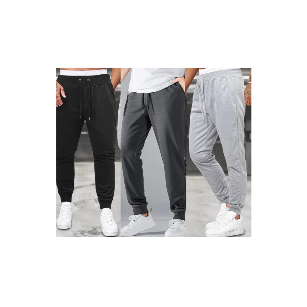 Kit 3 Calças De Moletom Jogger Masculino Flanelada