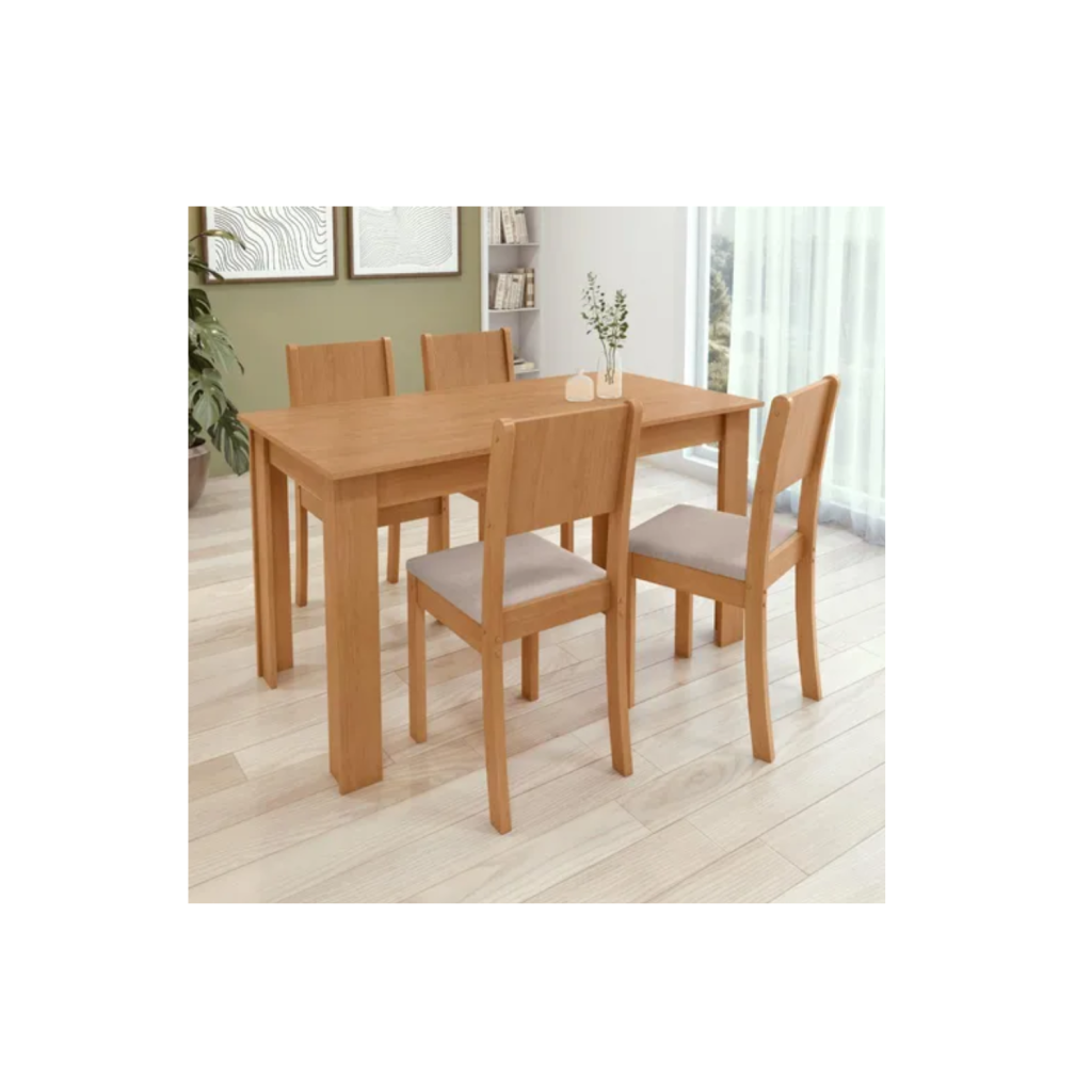 Conjunto Sala De Jantar Com 4 Cadeiras Grupo Lopas Easy Line