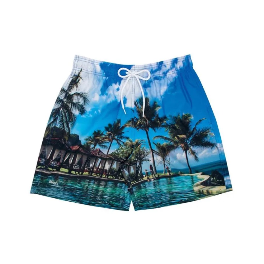 Short Praia Estampado Paradise Azul Royal