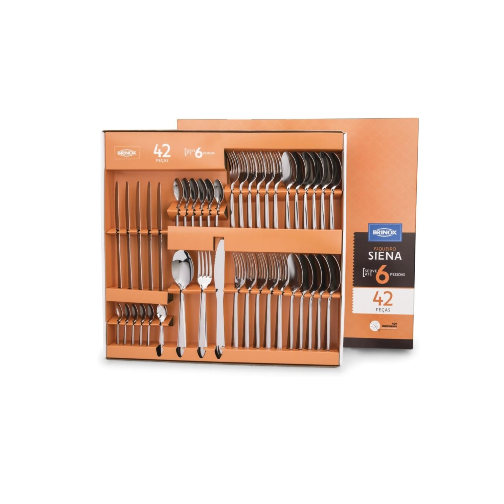 Brinox - Faqueiro Siena 42 Peças - Aço Inox
