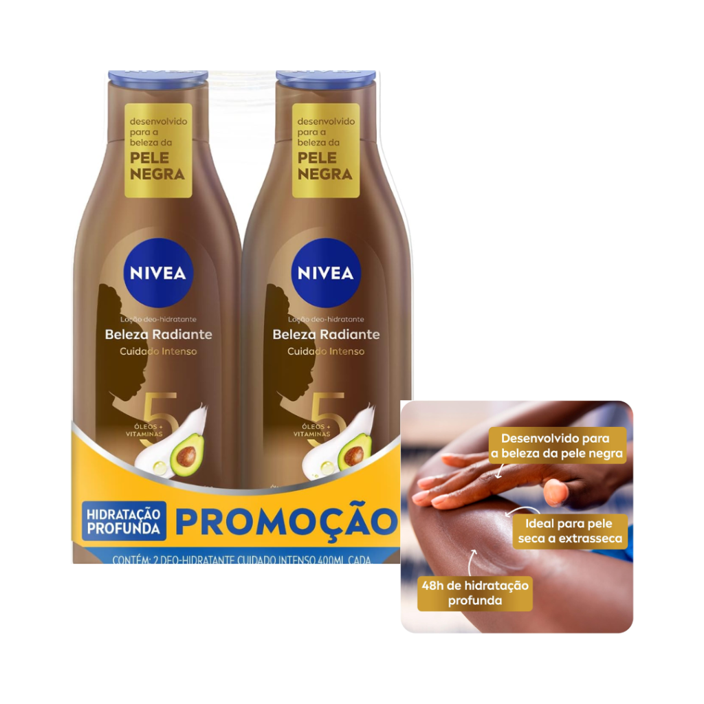 Hidratante Nivea Beleza Radiante Cuidado Intenso 400ml - Kit