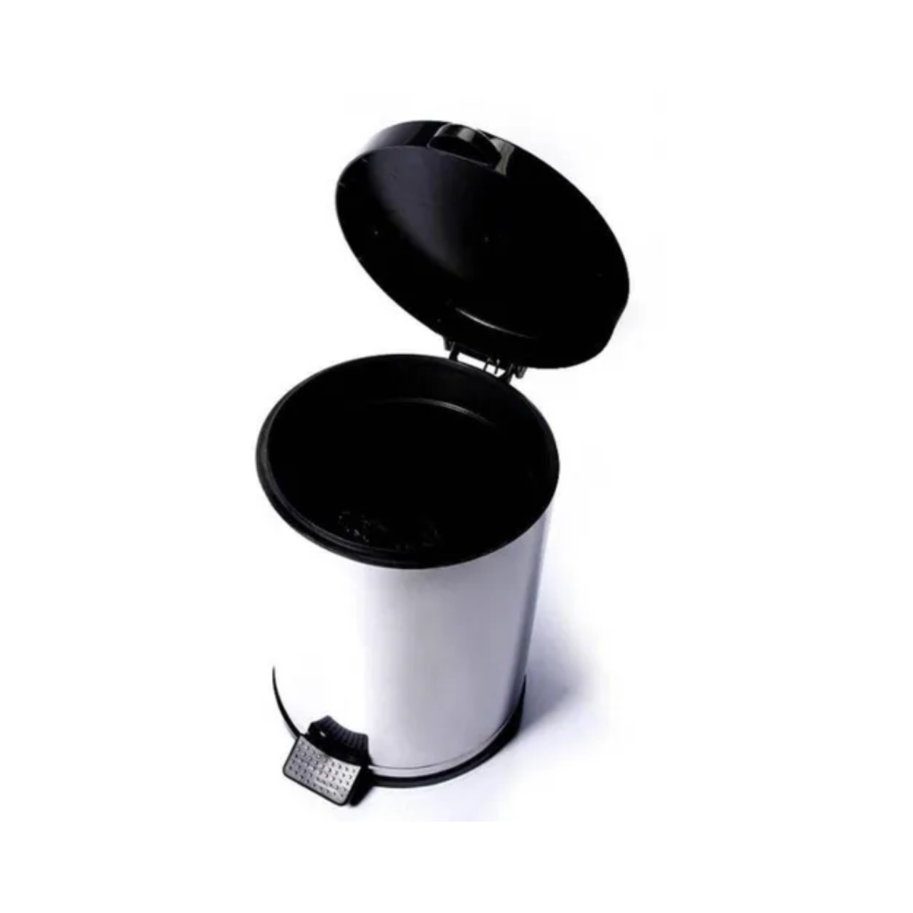 Lixeira Cozinha Inox 12 Litros Pedal Cesto Plástico Interno