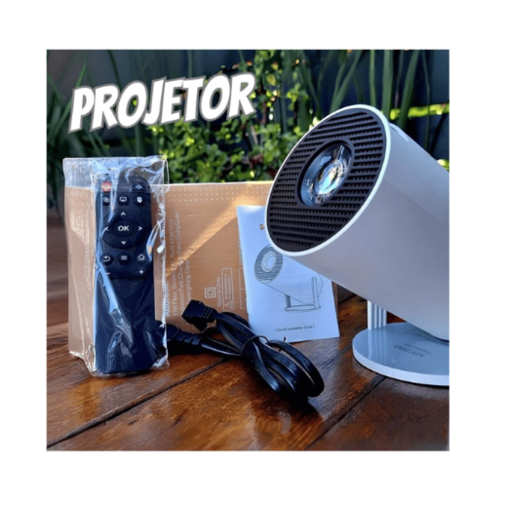 Smartprojetor Home Cinema 4K Projetor android 11.0 resolução 4k hd bluetooth hdmi wifi Branco