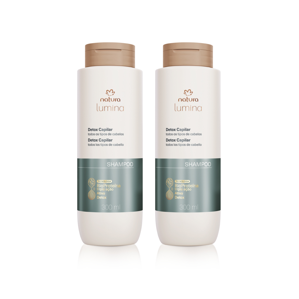 Kit Natura Lumina Shampoo Detox Capilar, Limpeza Profunda, 2 Unidades de 300ml