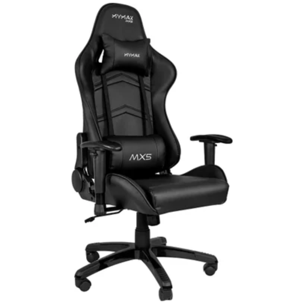 Cadeira Gamer Mymax Mx5, Até 150Kg, Giratória e Ergonômica - Preto