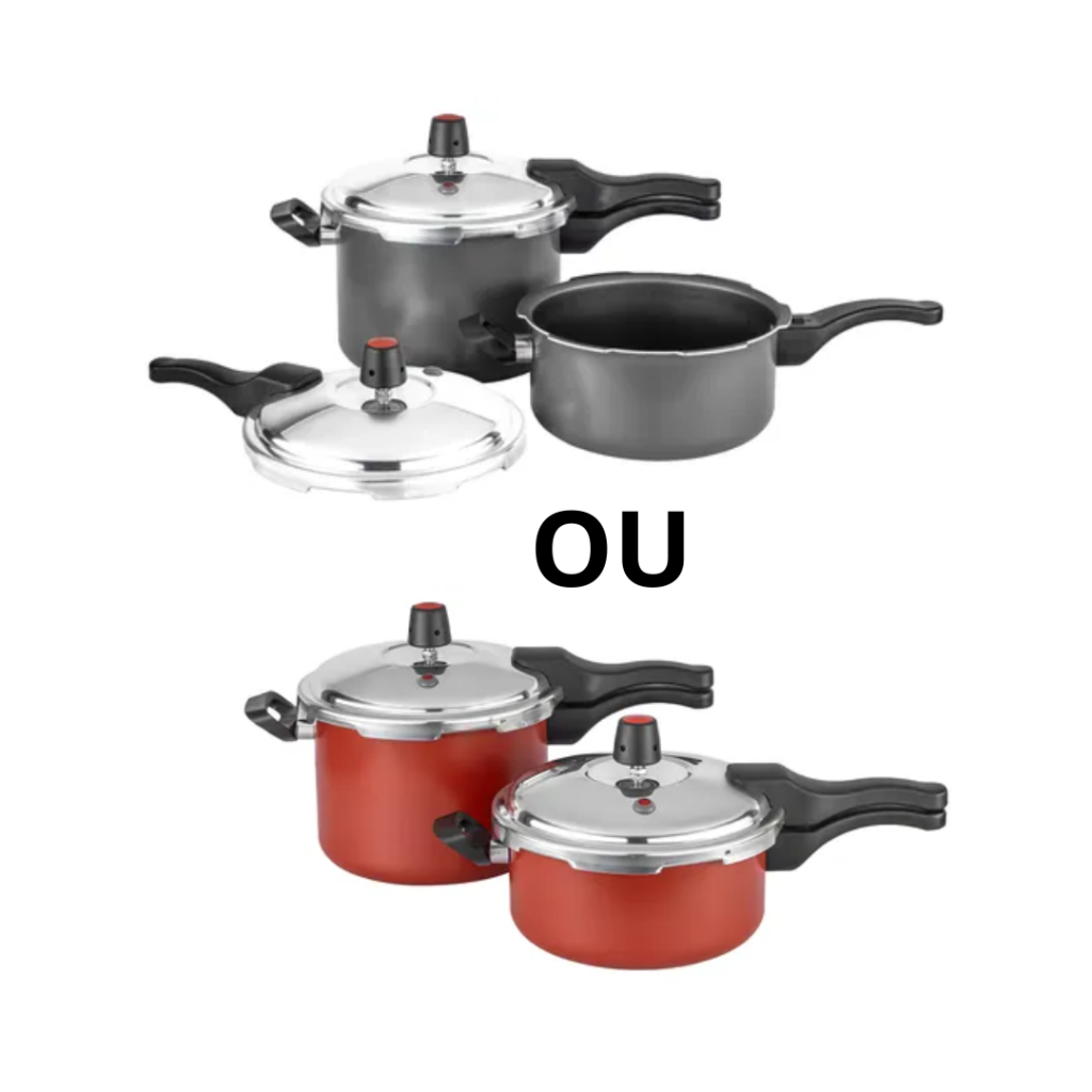 Jogo Panela De Pressao Interno E Externo Antiaderente 2 Pçs