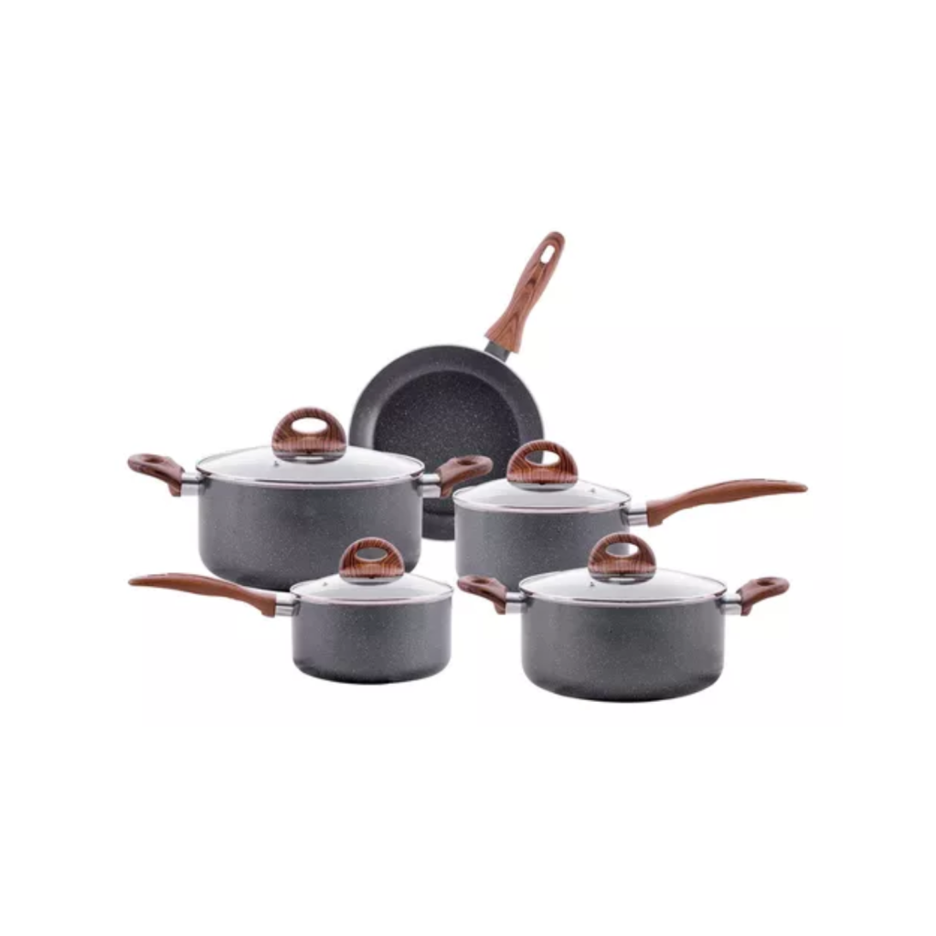 Jogo de Panelas Brinox Ceramic Life Smart Plus 5 Peças Antiaderente com Indução Granito