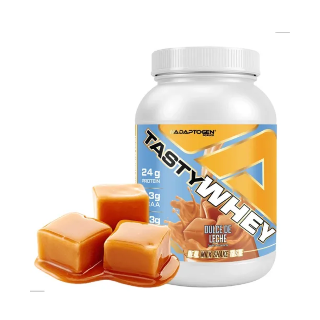 Suplemento Tasty Whey 3W Gourmet Whey Protein Adaptogen Science Pote 900g sabor Doce de Leite