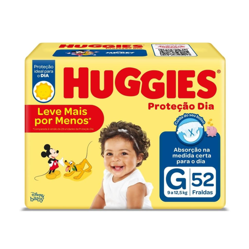 Huggies Fralda Proteção Dia Tam. G - 52 fraldas