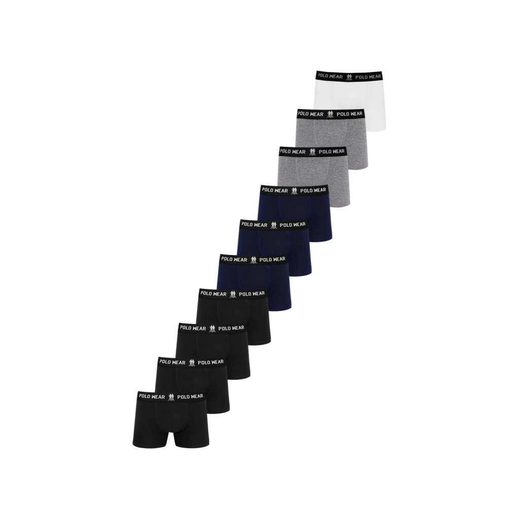 Kit 10 Cuecas Boxer Masculinas Algodão Polo Wear