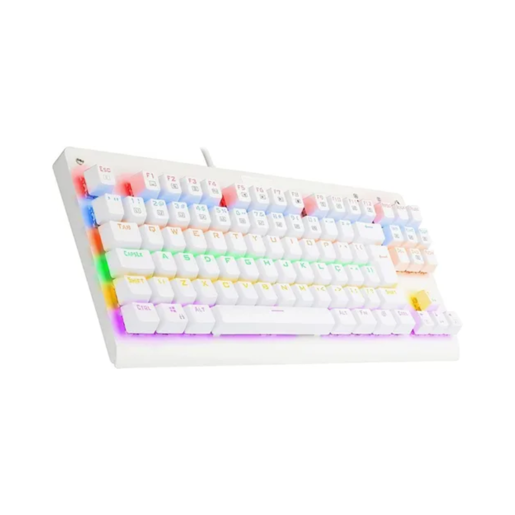 Teclado Redragon Dark Avenger TKL ABNT2 Switch Vermelho RGB USB Lunar White