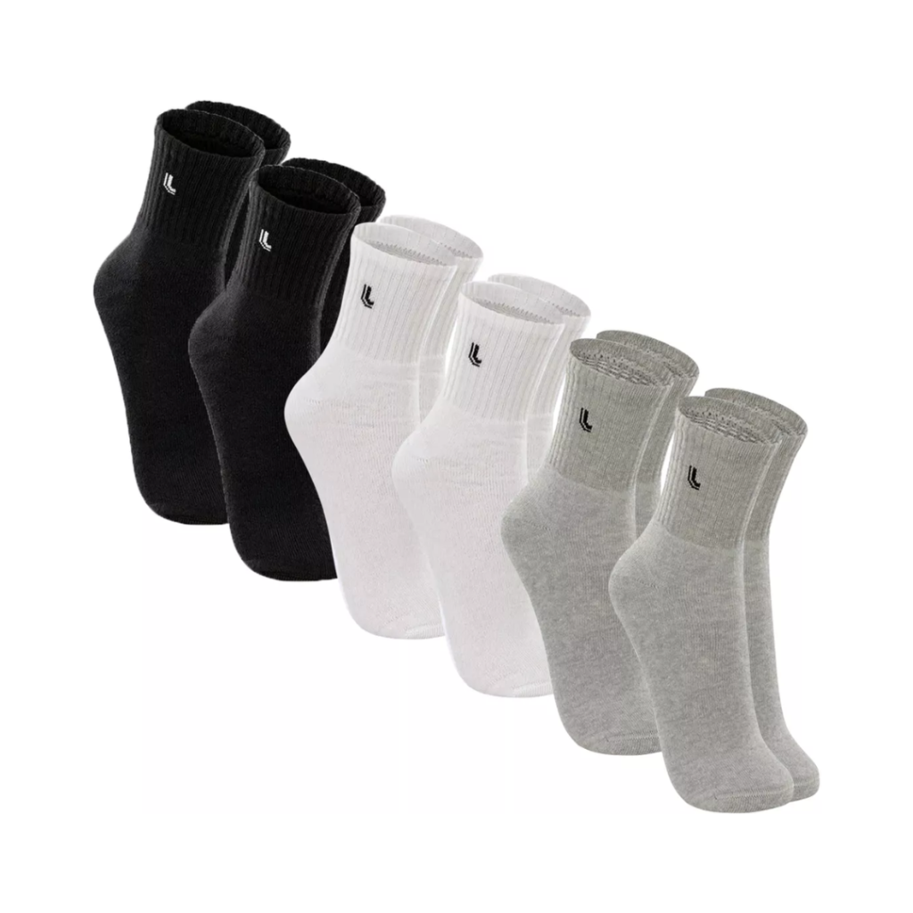 Kit Com 6 Pares De Meias Cano Médio Algodão Lupo