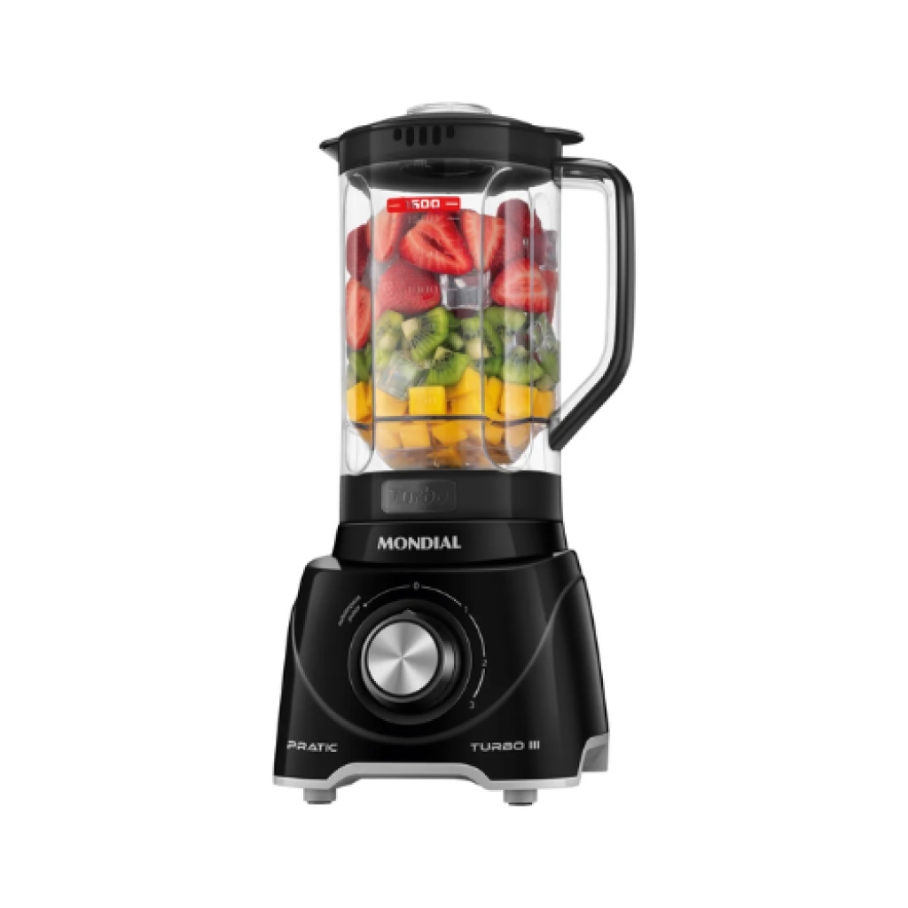 Liquidificador Mondial Pratic Turbo III L-93-BG 550W Copo 2,2L San Cristal BPA Free